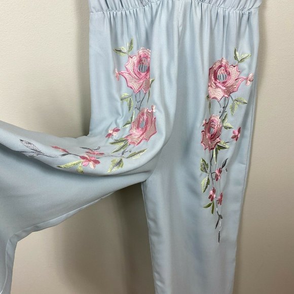 ASOS Gray Jumpsuit with Pink Floral Design - Picture 7 of 12